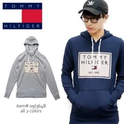 Tommy Hilfiger Men's Brushed Back Fleece Pullover Hoodie Grey