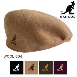 Kangol Wool 504 Caps Modern Classic 100% Seamless Wool Black Gold Kangol Hats
