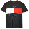 Tommy Hilfiger Crew Neck Unisex Street Style Cotton Short Sleeves Black Men