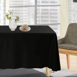 URBY 90 X 156 Inch Polyester Rectangular Table Cloth For 8-10 Foot Table That Seats 10-12 Person - Fits Extra Long Tables Or Cut To Fit Smaller Tables - Machine Wash Reusable And Wrinkle Free - Black 16 URBY 90 X 156 Inch Polyester Rectangular Table Cloth For 8-10 Foot Table That Seats 10-12 Person - Fits Extra Long Tables Or Cut To Fit Smaller Tables - Machine Wash Reusable And Wrinkle Free - Black