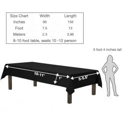 URBY 90 X 156 Inch Polyester Rectangular Table Cloth For 8-10 Foot Table That Seats 10-12 Person - Fits Extra Long Tables Or Cut To Fit Smaller Tables - Machine Wash Reusable And Wrinkle Free - Burgundy URBY TableCloth 13 URBY 90 X 156 Inch Polyester Rectangular Table Cloth For 8-10 Foot Table That Seats 10-12 Person - Fits Extra Long Tables Or Cut To Fit Smaller Tables - Machine Wash Reusable And Wrinkle Free - Burgundy URBY TableCloth