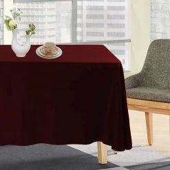 URBY 90 X 156 Inch Polyester Rectangular Table Cloth For 8-10 Foot Table That Seats 10-12 Person - Fits Extra Long Tables Or Cut To Fit Smaller Tables - Machine Wash Reusable And Wrinkle Free - Burgundy URBY TableCloth 16 URBY 90 X 156 Inch Polyester Rectangular Table Cloth For 8-10 Foot Table That Seats 10-12 Person - Fits Extra Long Tables Or Cut To Fit Smaller Tables - Machine Wash Reusable And Wrinkle Free - Burgundy URBY TableCloth
