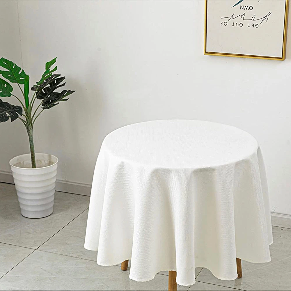 Urby 90 Inch Polyester Round Table Cloth For 4 - 6 Foot Table That Seats 5 - 6 Person - Fits Event Tables, Picnic Tables, Dining Tables - Machine Wash Reusable & Wrinkle Free - Ivory URBY TableCloth 3 Urby 90 Inch Polyester Round Table Cloth For 4 - 6 Foot Table That Seats 5 - 6 Person - Fits Event Tables, Picnic Tables, Dining Tables - Machine Wash Reusable & Wrinkle Free - Ivory URBY TableCloth