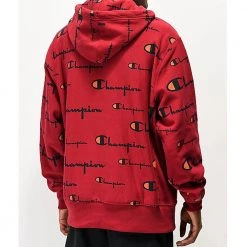 Champion Life Mens Pullover Hoodie, All Over Logo Hoodies