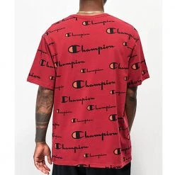 Champion Life Mens Heritage Tee, All Over Logo T-shirts