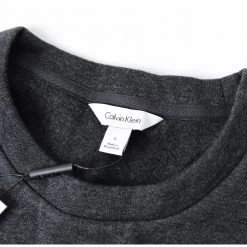 Calvin Klein Gunmetal Mens Small Logo Crewneck Sweater