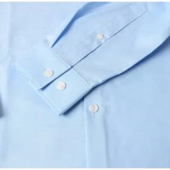 Women Calvin Klein Men's Long Sleeve Button Down Solid Shirt Light Blue