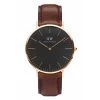 Daniel Wellington Classic Black Bristol Rose Gold Watch