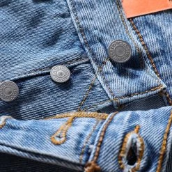 Levis Levi's Men's 501 Original Mid Rise Regular Fit Straight Leg Jeans Light Stonewash 00501-0134