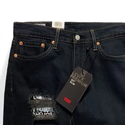 Levis Mens Levi's 511 Fennel Print Slim Leg 04511-3985 Ripped Black