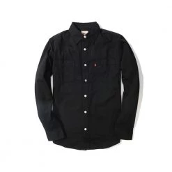 HiPOP Fashion Sales Store 3 Levis Levi's Pure Black Men's Long Sleeve Shirt LVS-381000CC