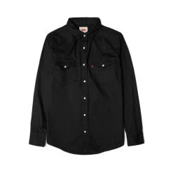 Levis Levi's Men's Long Sleeve Western Pearl Snap Twill Shirt 3LMLW379CC Black
