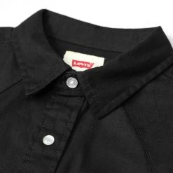 Levis Levi's Men's Long Sleeve Western Pearl Snap Twill Shirt 3LMLW379CC Black