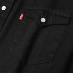 Levis Levi's Men's Long Sleeve Western Pearl Snap Twill Shirt 3LMLW379CC Black