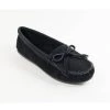 Minnetonka Kilty Hardsole Black Moccasins Women's Footwear
