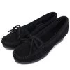 Minnetonka Kilty Black Wedge Moccasin Women's Footwear 1 Minnetonka Kilty Black Wedge Moccasin Women's Footwear