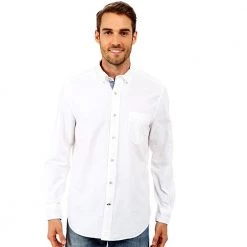 Nautica Solid Oxford Long Sleeve Button Up Button Ups & Polos