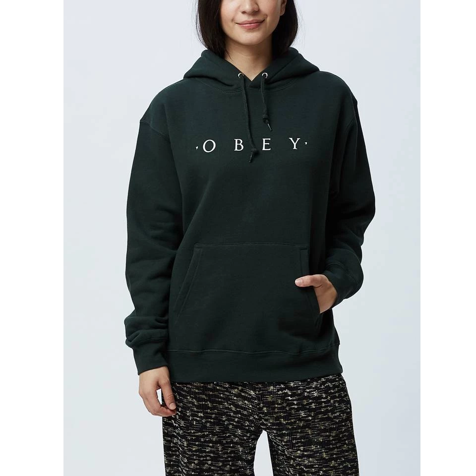 Obey NOVEL Relaxed Box Fit Hooded Fleece With Rib Trim Black OBEY Clothing 3 Obey NOVEL Relaxed Box Fit Hooded Fleece With Rib Trim Black OBEY Clothing