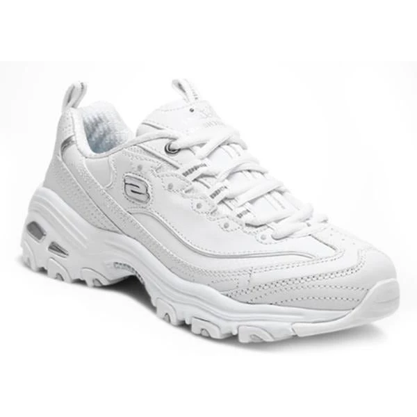 Skechers Women's D'Lites Memory Foam Lace-up Sneaker ALL White 3 Skechers Women's D'Lites Memory Foam Lace-up Sneaker ALL White