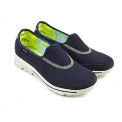 Skechers Go Walk Impress Shoes Navy/White Final Clearance Sale Women's Footwear