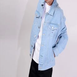 Tommy Hilfiger Tommy Jeans M THD ARCHIVE FLAG J LIGHT WASH JACKET-LIGHT BLUE Men