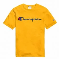 T-shirts HERITAGE SHORT LEEVE T-SHIRT WITH CHAMPION LOGO YELLOW