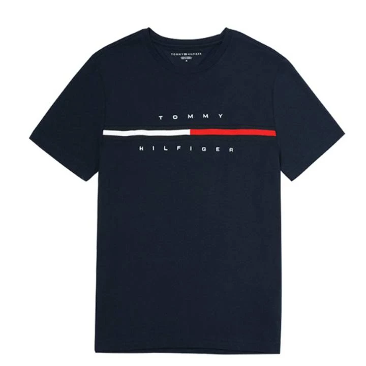 TOMMY HILFIGER MEN'S TINO LOGO T-SHIRT SKY CAPTAIN 3 TOMMY HILFIGER MEN'S TINO LOGO T-SHIRT SKY CAPTAIN