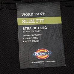 Dickies Slim Fit Work Pants WP873 Black Work Wear