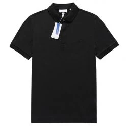 Lacoste Men's Solid Stretch Polo Black Button Ups & Polos
