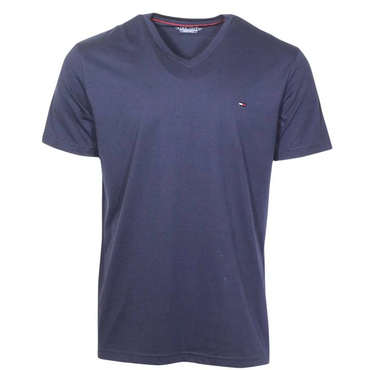 TOMMY HILFIGER MEN'S CORE FALG TEE V NECK DARK NAVY 3 TOMMY HILFIGER MEN'S CORE FALG TEE V NECK DARK NAVY