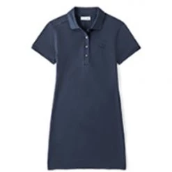 Lacoste Women's Stretch Slim Fit Polo Dress Navy Button Ups & Polos