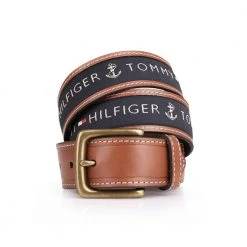 Tommy Hifiger Tommy Hilfiger Men's Ribbon Inlay Belt Khaki