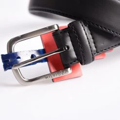 Tommy Hifiger Tommy Hilfiger Mens Contrasting Stitch Belt Black